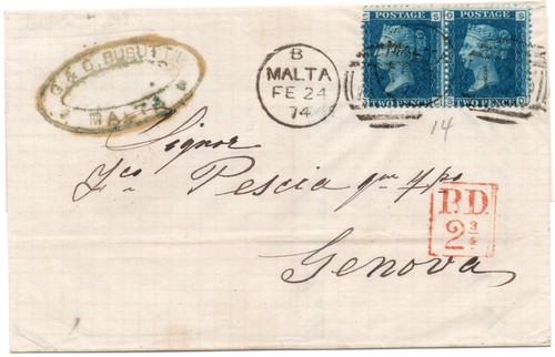 1874 usato all estero malta - 1874, all'estero