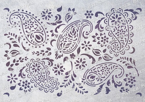 Paisley pizzo stencil misura - paisley,